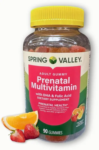 Vista 6 de Gomitas prenatales para mujer, suplemento multivitamínico DHA y ácido fólico, 90 unidades (paquete de 1), en caja por Fusion Shop Store
