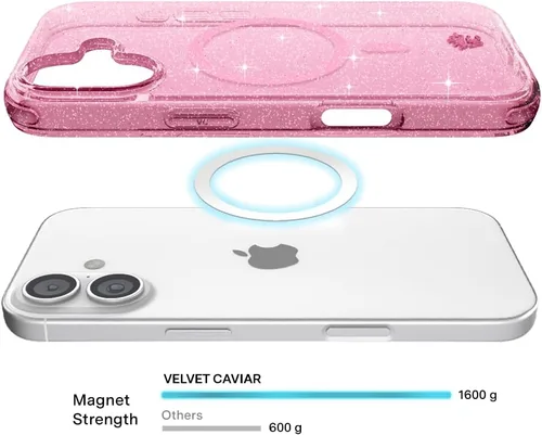 Vista 849 de VELVET CAVIAR Funda para iPhone 15, compatible con MagSafe, probada contra caídas de 10 pies, fundas protectoras de diseño, leopardo color rosa