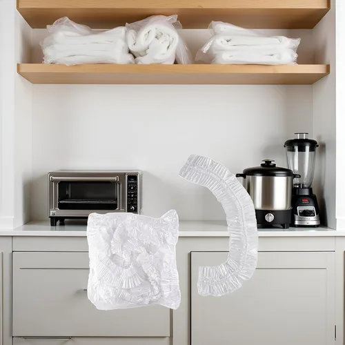 Vista 4 de 10 piezas de cubierta antipolvo desechable gruesa, fundas transparentes para electrodomésticos de cocina, funda protectora universal a prueba