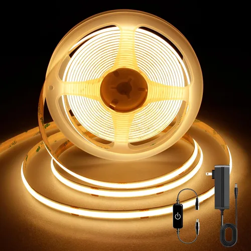 Vista 12 de Pandery Tira de LED COB, Tira de Luces LED 1M/3.28ft, Tiras LED Regulables por Toque, CRI90+, Luz COB LED Blanca Cálida 2700K, 960LEDs, Tira