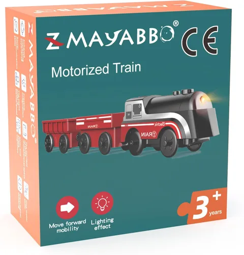 Vista 8 de Tren operado por batería para pista de madera, tren motorizado para niños de 3 años o más, set de juguete de 3 trenes eléctricos compatible