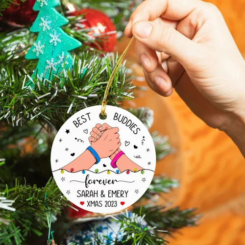 Vista 5 de Adornos de Navidad personalizados 2025 para amigas, regalos de adorno para la decoración del árbol de Navidad, regalo personalizado de Navidad