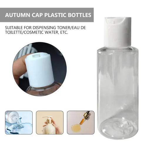 Vista 4 de Conjunto de 7 – Botellas vacías tamaño de viaje de plástico transparente, aprobado por la TSA/Aerolínea