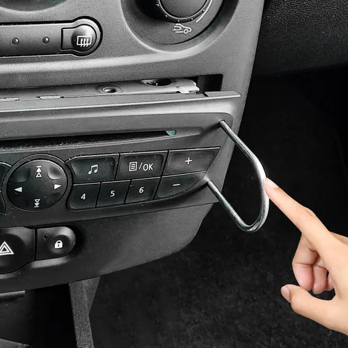Vista 7 de Kit de herramientas de extracción de radio de coche automotriz, 2 piezas, en forma de U, para desmontaje de la mayoría de convertidores