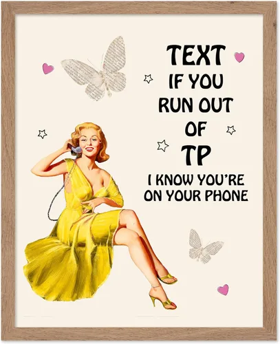 Vista 89 de Poster Master Pin Up Girl Poster - Better Late Than Ugly Print - Butterfly Art - Modern Art - Trendy Art - Gift for Men & Women - Funny Decor for