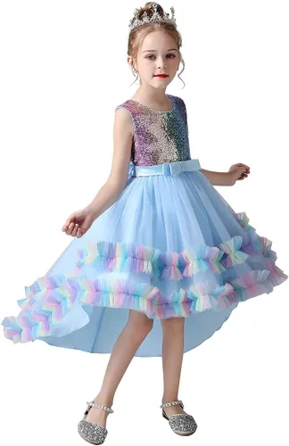 Vista 23 de Disfraz de princesa de lentejuelas de unicornio para niñas, disfraz de Halloween, fiesta de Navidad, boda, cumpleaños