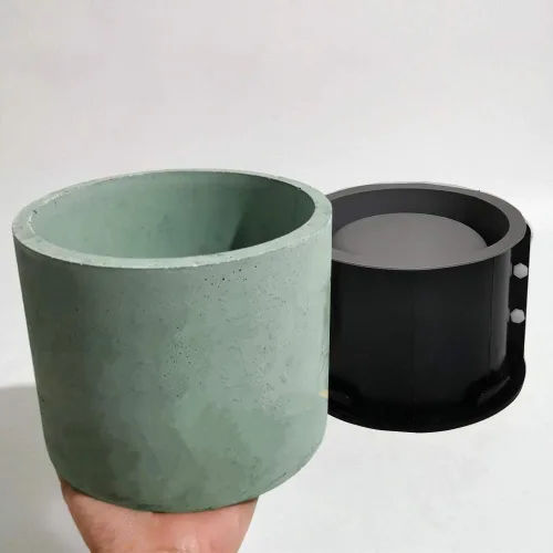 Vista 4 de Molde de silicona para maceteros – Molde para macetas de bricolaje, molde de silicona redondo de hormigón grande, maceta para moldes de concreto