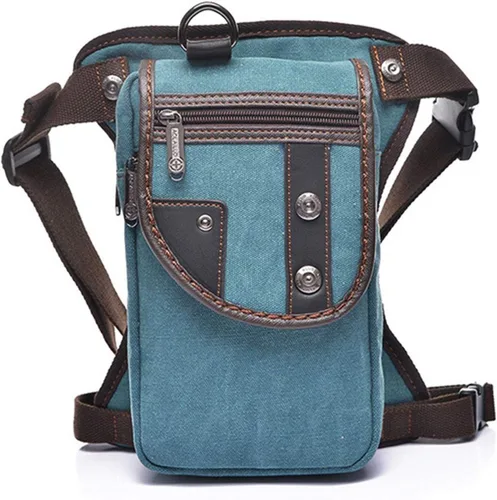 Vista 33 de Canvas Drop Leg Bag Outdoor Waist Pack for Men Women Tactical Military Motorcycle Bike Cycling Multi-Pocket Waist Fanny Pouch Travel Hiking Climbing