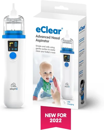 Vista 6 de Elepho eClear Aspirador nasal avanzado para bebés. Fácil de usar con tecnología de protección contra desbordamiento. Múltiples ajustes de succión