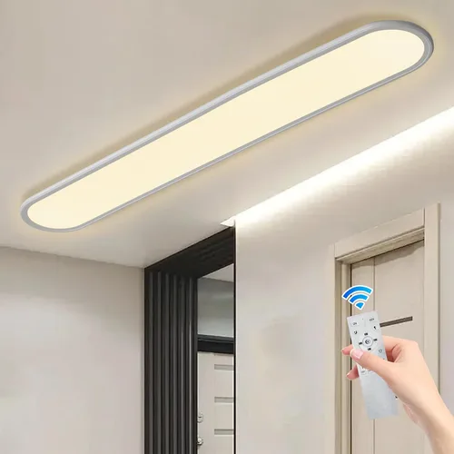 Vista 11 de Ganeed Lámpara de techo LED de 27.6 pulgadas, lámparas de techo lineales de alto brillo, blanco frío de 6000 K, luminaria moderna ultra fina