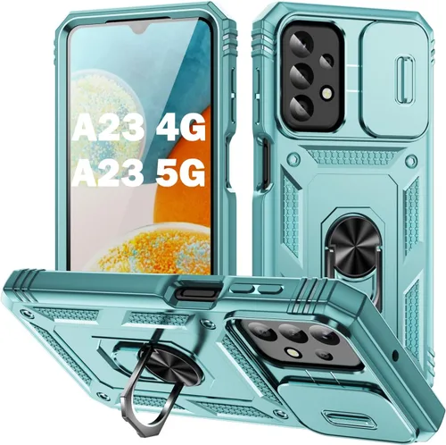 Vista 154 de PASNEW Funda militar para iPhone 13 Pro Max, cubierta de cámara deslizante y soporte de anillo de metal de 360°, carcasa rígida multicapa resistente