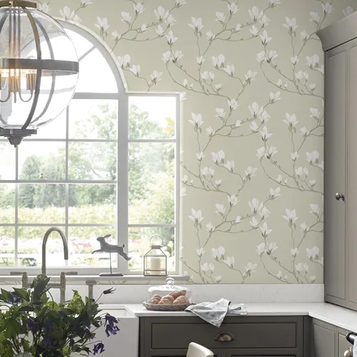 Vista 2 de Laura Ashley Magnolia Grove Papel pintado natural