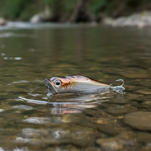 Vista 5 de 3 señuelos y cebos realistas para pesca de agua superior, cebos para pesca y cebos duros para trucha, lubina, salmón en agua salada y agua dulce