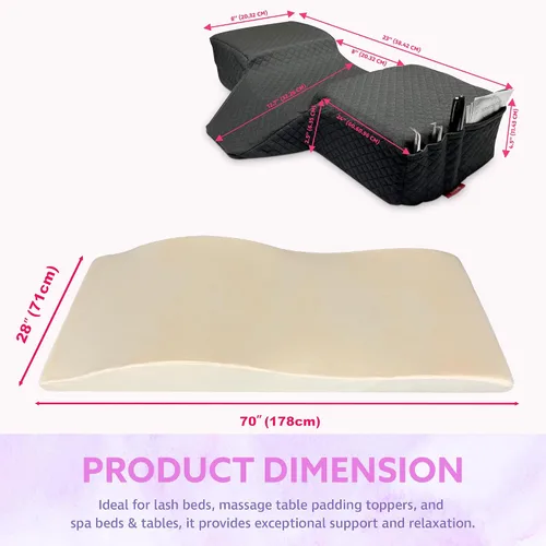 Vista 6 de Colchón curvo (28 pulgadas) + almohada Almohada curvada de espuma viscoelástica con soporte para cuello y espalda Cubrecama de masaje