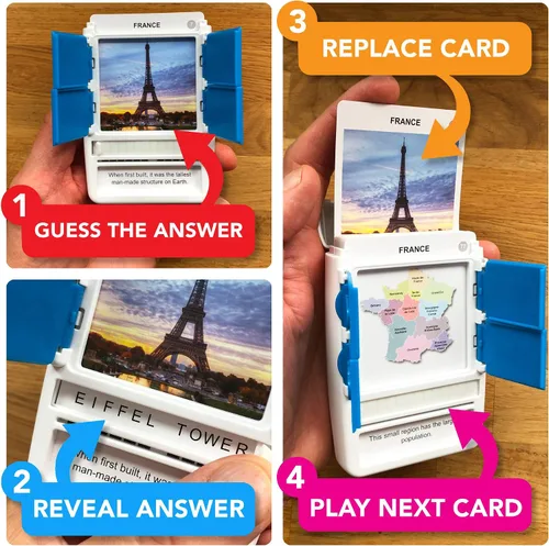 Vista 6 de 100 PICS France - Juego de cartas infantil de Francia, juegos de viaje divertidos y familiares, recursos de aprendizaje, tarjetas didácticas