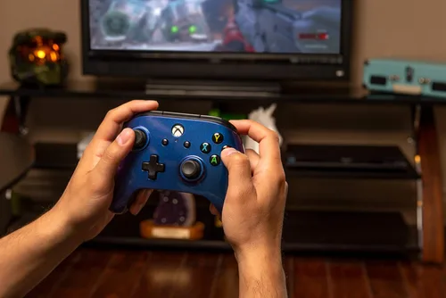 Vista 2 de Enhanced Wired Controller for Xbox One - Cosmos Nebula, gamepad, wired video game controller, gaming controller, Xbox One, works with Xbox Series XS