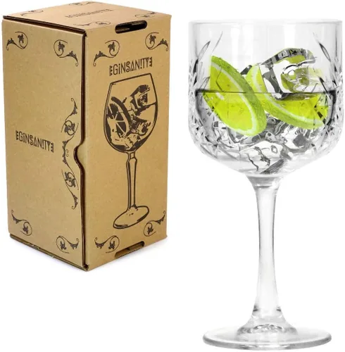 Vista 4 de Copa de cóctel de vidrio con borde dorado de 20 onzas / 18.6 fl oz, estilo vintage de los años 20