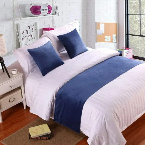 Vista 20 de Pañuelo de terciopelo de lujo, toalla de cola de cama, decoración de ropa de cama para el hogar, hotel, dormitorio