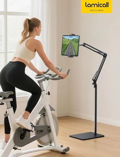 Vista 8 de Lamicall Soporte para tablet Kindle – 55 pulgadas de altura ajustable, brazo flexible, base pesada, soporte para tableta, accesorios Kindle, soporte