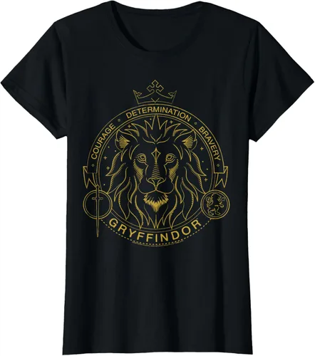 Vista 22 de Harry Potter Camiseta Gryffindor Line Art Lion Symbol, Negro