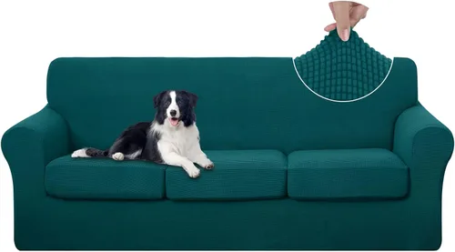 Vista 52 de U-NICE HOME Funda elástica para sofá de 3 piezas, funda de sofá lavable con cojín de asiento individual para sofá de 2 cojines, apta para mascotas