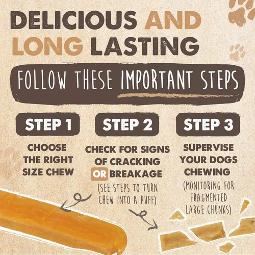 Vista 6 de Mighty Paw Golosinas masticables de queso Yak para perros Golosinas para mascotas 100% naturales de larga duración. Sin olor y excelentes
