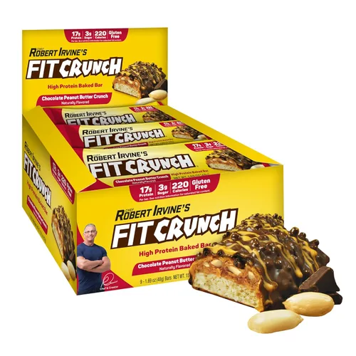 Vista 7 de FITCRUNCH - Barras de proteínas para aperitivo de tamaño snack, barra horneada de 6 capas, 4 g de azúcar, sin gluten y centro suave de pastel