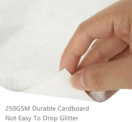 Vista 6 de Acrux7 100 hojas de cartulina plateada con purpurina de 12 x 12 pulgadas, papel de cartulina con purpurina para invitaciones, álbumes de recortes