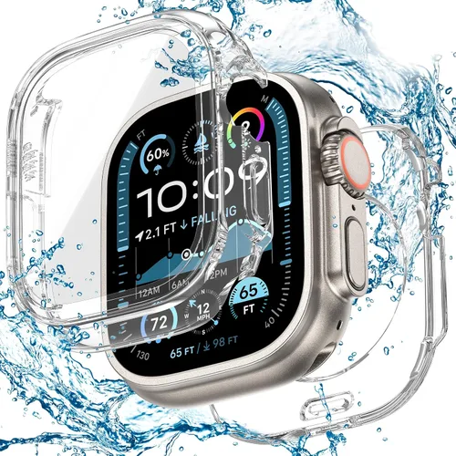 Vista 17 de 3 en 1 Goton Estuche impermeable duro para Apple Watch, protector de pantalla de 40mm, cubierta frontal de vidrio templado protectora completa