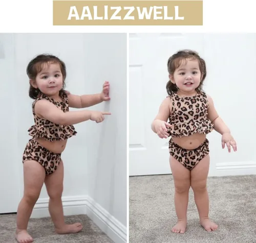 Vista 3 de Aalizzwell Traje de baño de dos piezas para niña pequeña