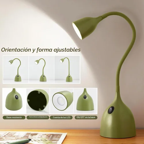 Vista 2 de Lámpara de Escritorio de Cuello de Cisne EJIAXIN 360° Luz de Lectura LED Flexible Lámpara de Escritorio Pequeña para Espacios Pequeños Lámpara