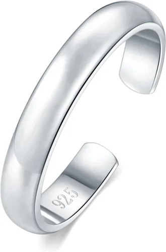 Vista 10 de BoRuo aro para el dedo del pie de plata de ley 925, anillo ajustable hipoalergénico de 2-4 mm