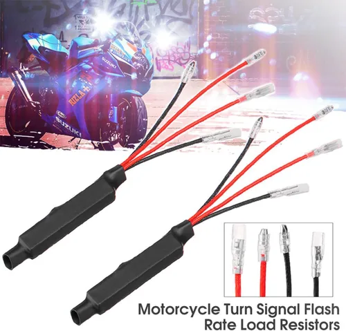 Vista 3 de BESULEN 4 resistencias de motocicleta, señal de giro de 12 V 10 W, resistencia de carga LED, intermitente de flash arreglar error, adaptador