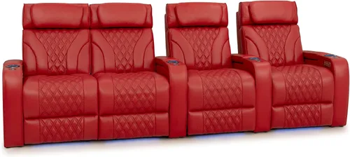 Vista 29 de Seatcraft Luminis LT - Asiento de cine en casa, reclinable, color rojo