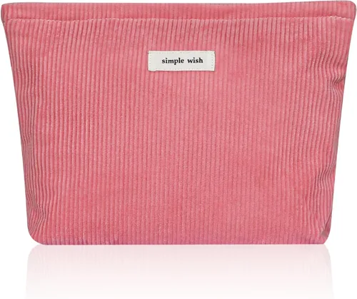 Vista 31 de Wudygirl Bolsa de maquillaje de lona para mujer, organizador estético de maquillaje, bolsa de maquillaje de viaje, bolsa de aseo para bolso, bolsa