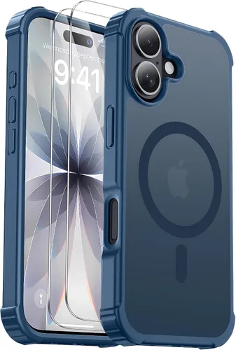 Vista 26 de Funda para iPhone Air [compatible con MagSafe] [2 protectores de pantalla] [prueba de caídas de grado militar] Funda magnética resistente