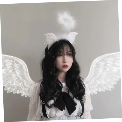 Vista 7 de SHERCHPRY 2 Pcs White Hair Ribbon Headband Black Halloween Hairhoop Hair Accessories Turban Headband Dark Headband