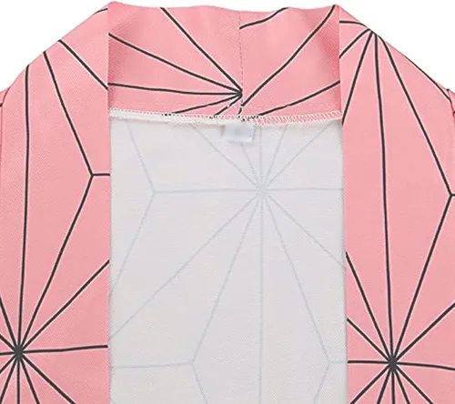 Vista 5 de Bichingda Capa de rol Anime Kamado Tanjirou Nezuko Giyuu Zenitsu Batas de cosplay chaqueta de cárdigan rosa
