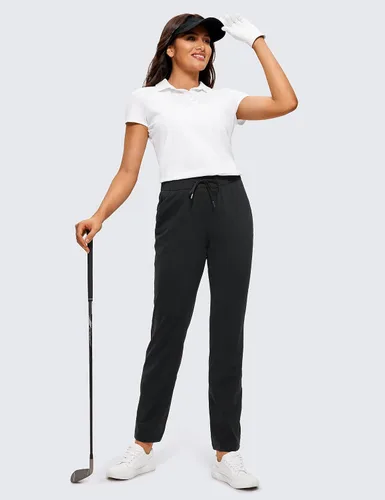 Vista 3 de Pantalón largo CRZ YOGA para mujer, elástico, con cordón, pantalón de deporte con bolsillos