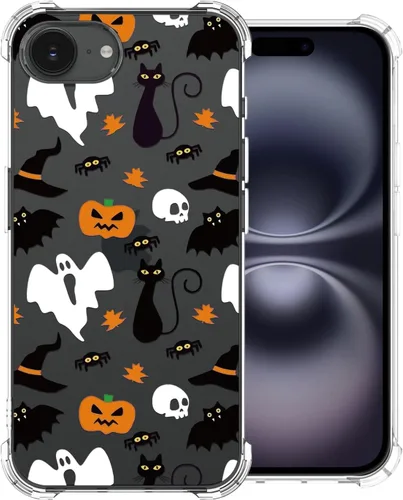 Vista 55 de Funda transparente de Halloween para Google 6a, con patrón de fantasma, funda protectora de TPU suave, delgada, a prueba de golpes, para niños