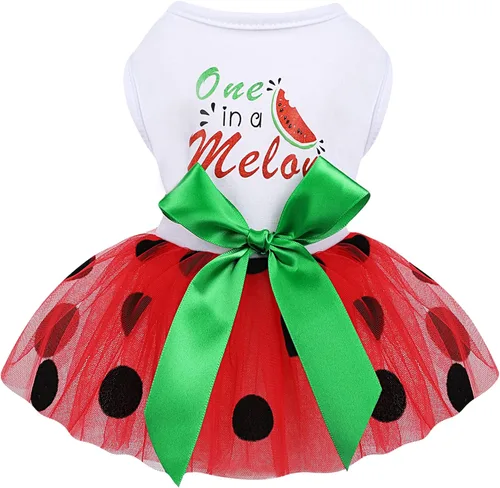 Vista 15 de Yikeyo Vestido de perro para primavera y verano, ropa de perro para perros pequeños, falda para perros pequeños, vestidos de cachorro, vestido
