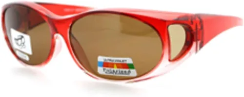 Vista 3 de The Overstock - Gafas de sol polarizadas para usar sobre gafas, Morado Rojo Gris-2866, S