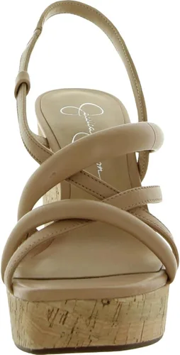 Vista 3 de Jessica Simpson Womens Simina Leather Strappy Wedge Sandals