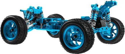 Vista 7 de Share Goo Marco de chasis de cuerpo RC de metal 1/14 4WD Kit de marco compatible con WLtoys 1/14 144010 144001 144002 RC Car Upgrade Parts (azul)