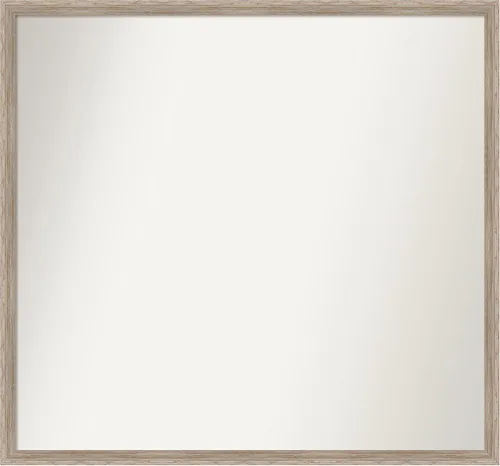 Vista 116 de Amanti Art Espejo de baño blanco para sobre el fregadero, 24 x 27 pulgadas, espejo de tocador rectangular con cuña de madera dura, marco de madera