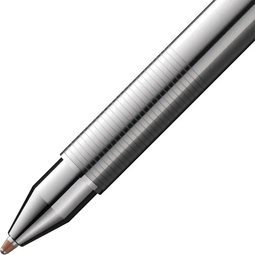 Vista 5 de Lamy Set de 1 bolígrafo ST Twin Pen 645 con sistema de bolígrafo de acero inoxidable y lápiz en plata y 1 estuche de cuero genuino en negro para dos