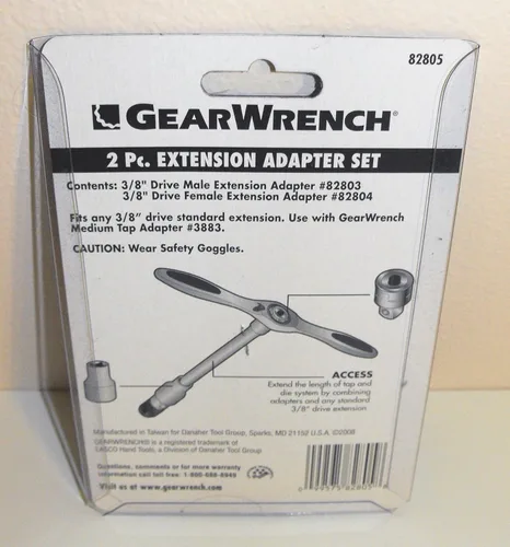 Vista 3 de GEARWRENCH Juego de adaptadores de extensión de llave y troquel de 2 piezas de 3/8" - 82805