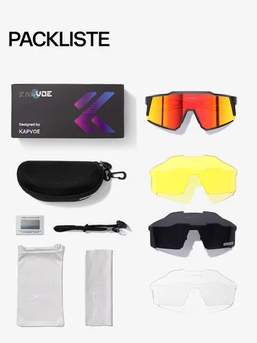 Vista 8 de KAPVOE Gafas polarizadas con 1 lente o 4 lentes de protección UV para mujeres y hombres, gafas de sol para ciclismo, marco TR90, para deportes