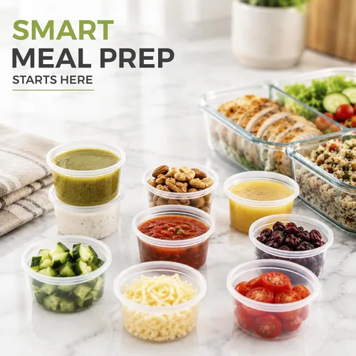 Vista 5 de Greenco Mini contenedores para almacenamiento de alimentos, condimentos. Contenedores de salsa, alimento para bebé y para cajas de almuerzo