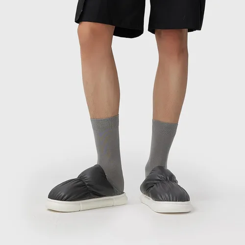 Vista 5 de utune Zapatillas de pan para mujeres y hombres, zapatos de invierno para exteriores, interiores, hogar, zapatilla de piel sintética, felpa cálida